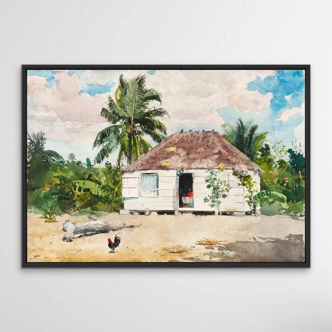 Native Hut at Nassau (1870) by Winslow Homer - I Heart Wall Art