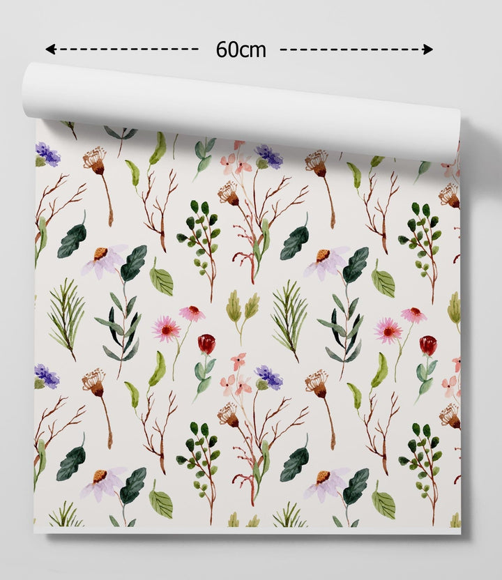 Nature Wild- Watercolour Floral Peel and Stick Wallpaper