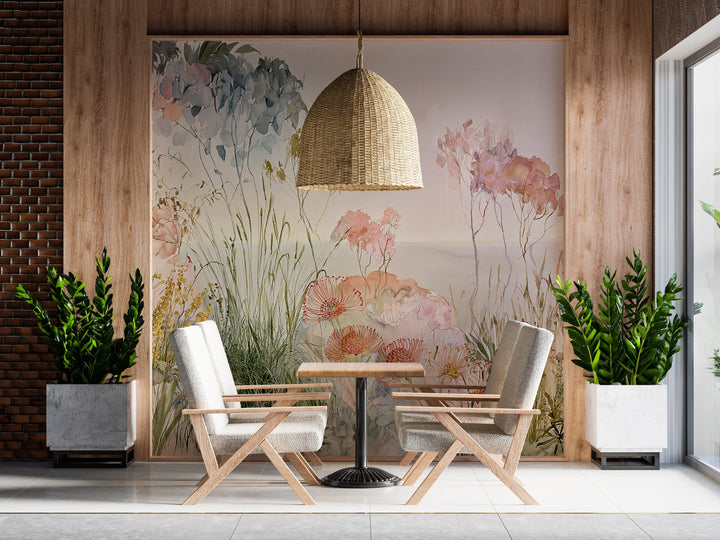 Nature’s Bouquet- Floral Peel and Stick Premium Wallpaper Mural