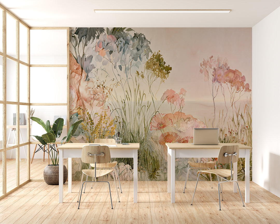 Nature’s Bouquet- Floral Peel and Stick Premium Wallpaper Mural