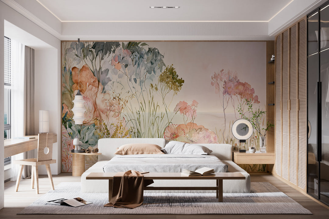 Nature’s Bouquet- Floral Peel and Stick Premium Wallpaper Mural