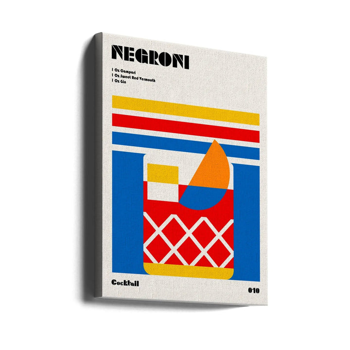 Negroni Bauhaus Cocktail - Stretched Canvas, Poster or Fine Art Print I Heart Wall Art