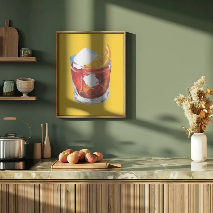 Negroni Sunshine Yellow - Stretched Canvas, Poster or Fine Art Print I Heart Wall Art