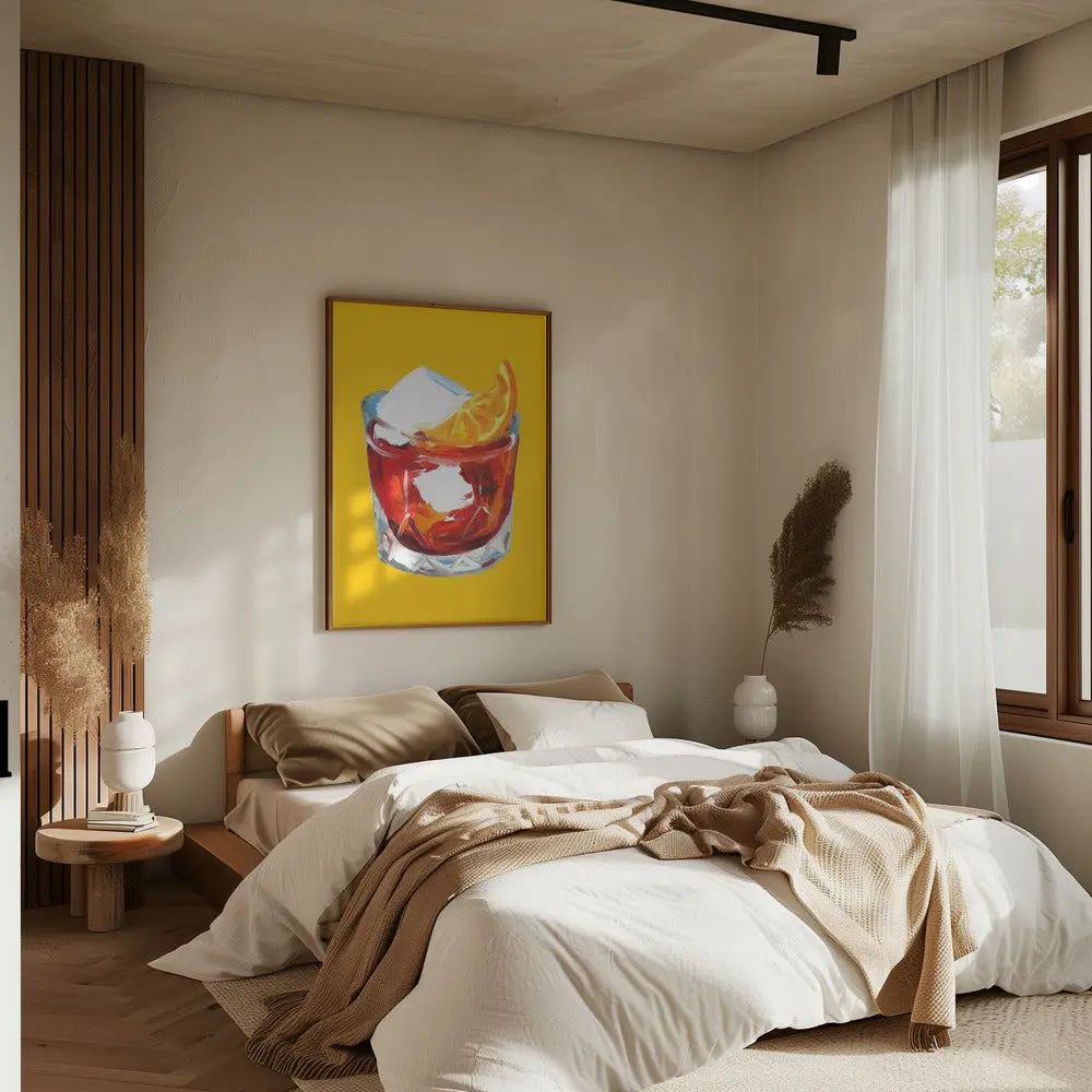 Negroni Sunshine Yellow - Stretched Canvas, Poster or Fine Art Print I Heart Wall Art