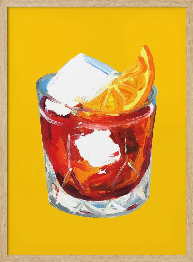 Negroni Sunshine Yellow - Stretched Canvas, Poster or Fine Art Print I Heart Wall Art
