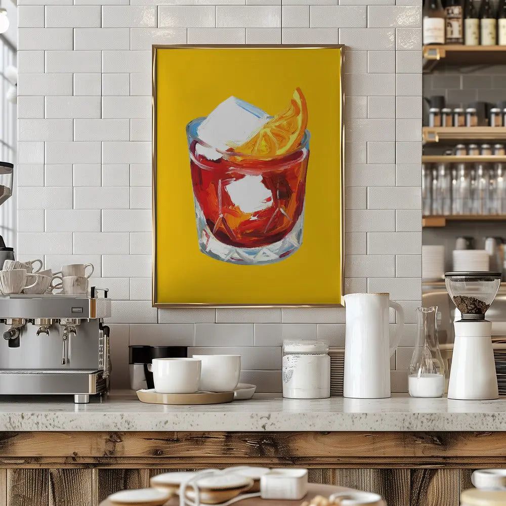 Negroni Sunshine Yellow - Stretched Canvas, Poster or Fine Art Print I Heart Wall Art