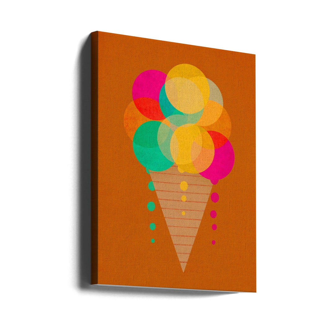 Neon Ice Cream - Stretched Canvas, Poster or Fine Art Print I Heart Wall Art