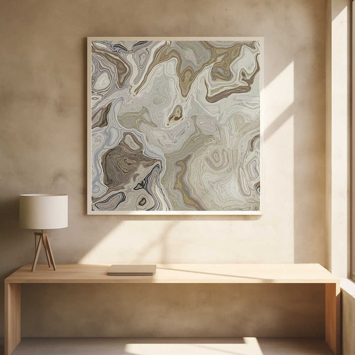 Neutral Organic Swirls - Square Stretched Canvas, Poster or Fine Art Print - I Heart Wall Art - Poster Print, Canvas Print or Framed Art Print