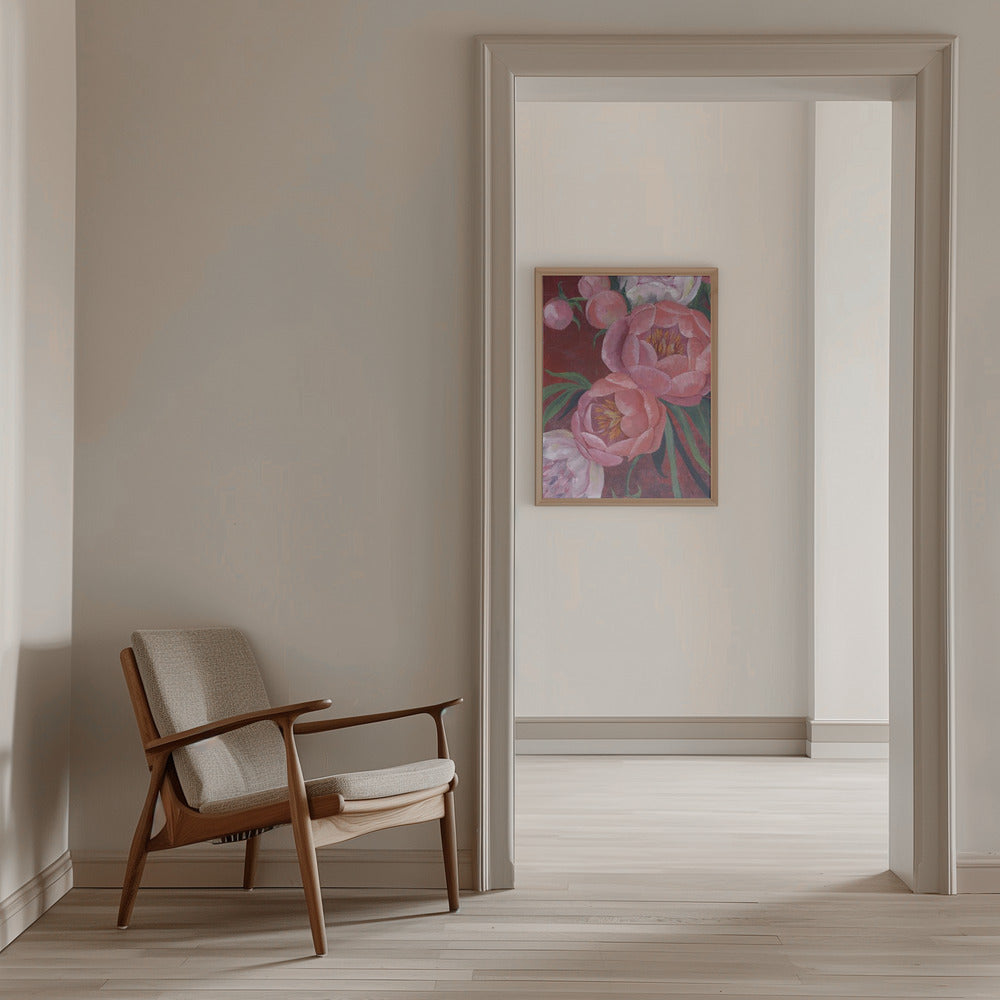 Nevaeh peonies - Stretched Canvas, Poster or Fine Art Print I Heart Wall Art