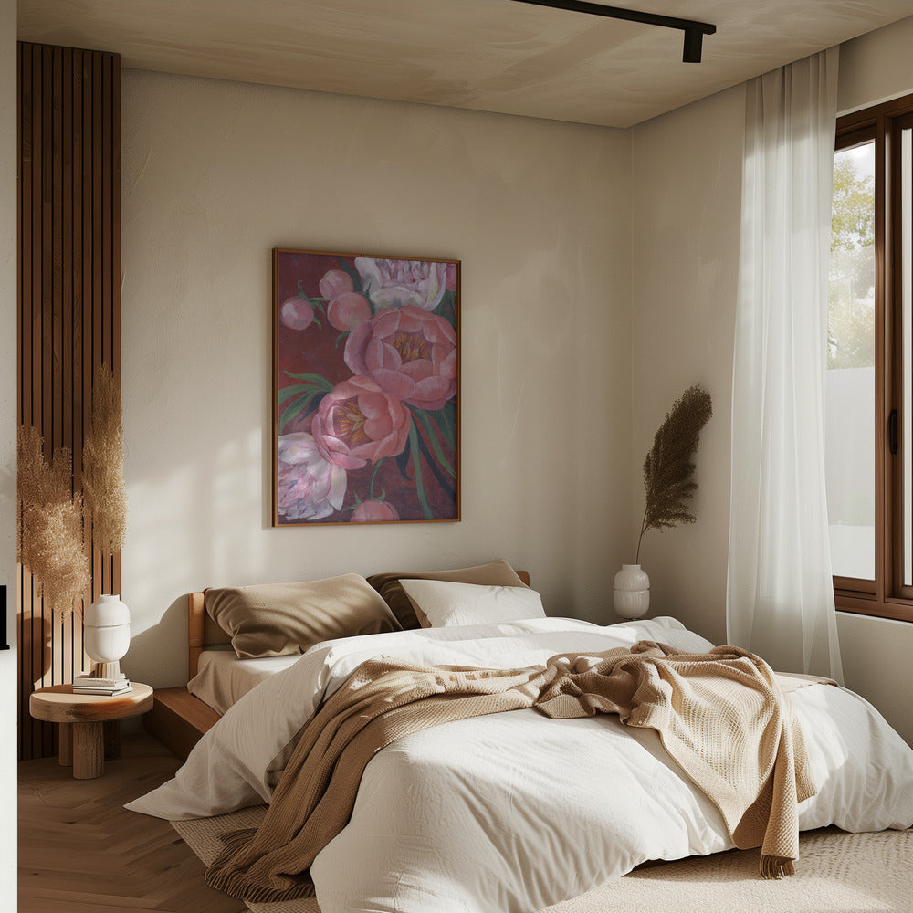 Nevaeh peonies - Stretched Canvas, Poster or Fine Art Print I Heart Wall Art