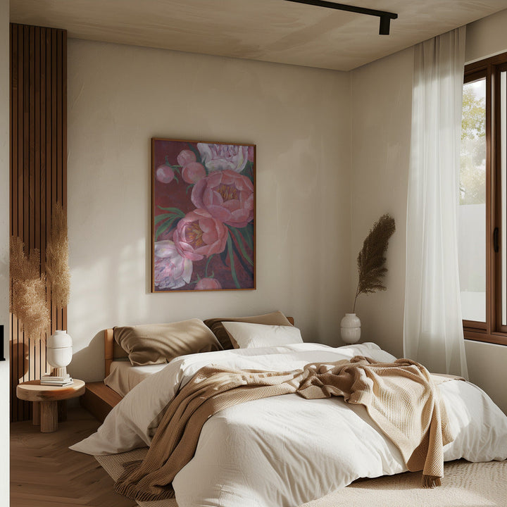 Nevaeh peonies - Stretched Canvas, Poster or Fine Art Print I Heart Wall Art