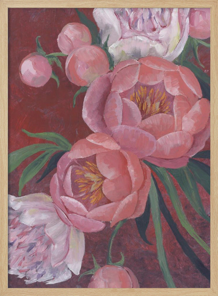 Nevaeh peonies - Stretched Canvas, Poster or Fine Art Print I Heart Wall Art