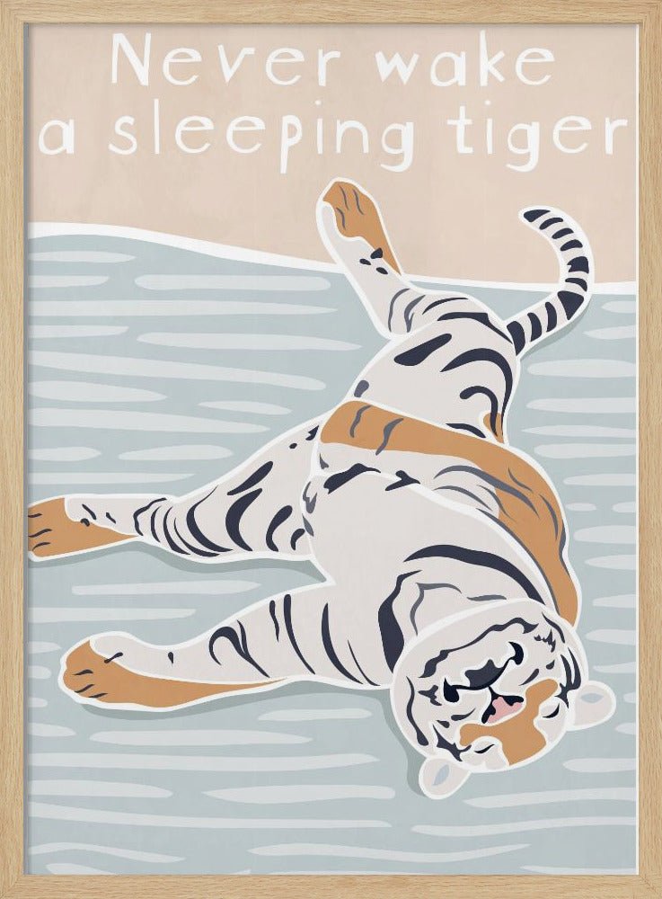 Never wake a sleeping tiger - Stretched Canvas, Poster or Fine Art Print - I Heart Wall Art - Poster Print, Canvas Print or Framed Art Print