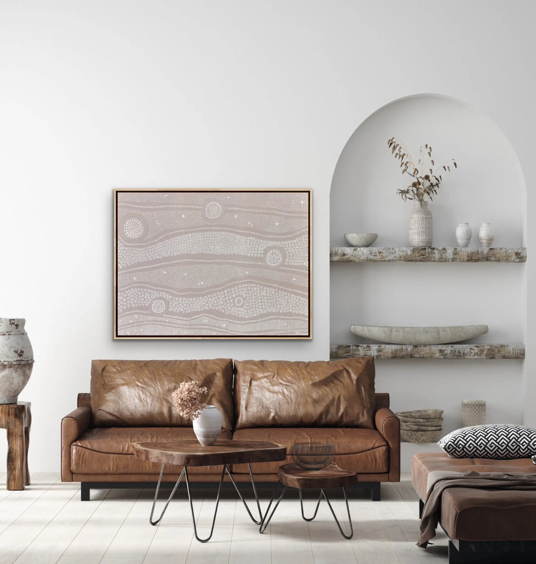 New Born Aboriginal Art Print by Holly Stowers - Canvas or Fine Art Print - Dot Painting I Heart Wall Art Australia 