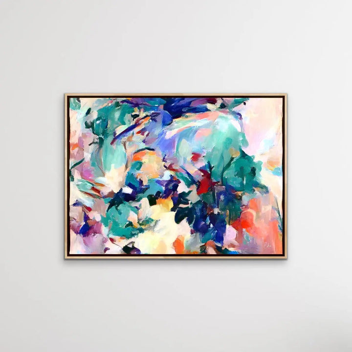 New Years Eve - Colourful Abstract Pink Blue Artwork Canvas Print by Edie Fogarty - I Heart Wall Art