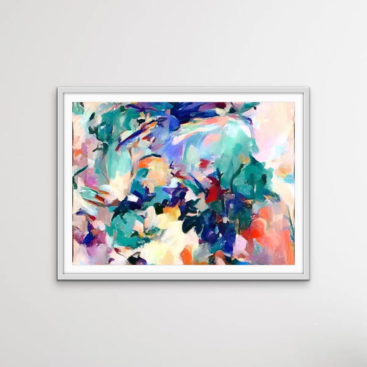New Years Eve - Colourful Abstract Pink Blue Artwork Canvas Print by Edie Fogarty - I Heart Wall Art