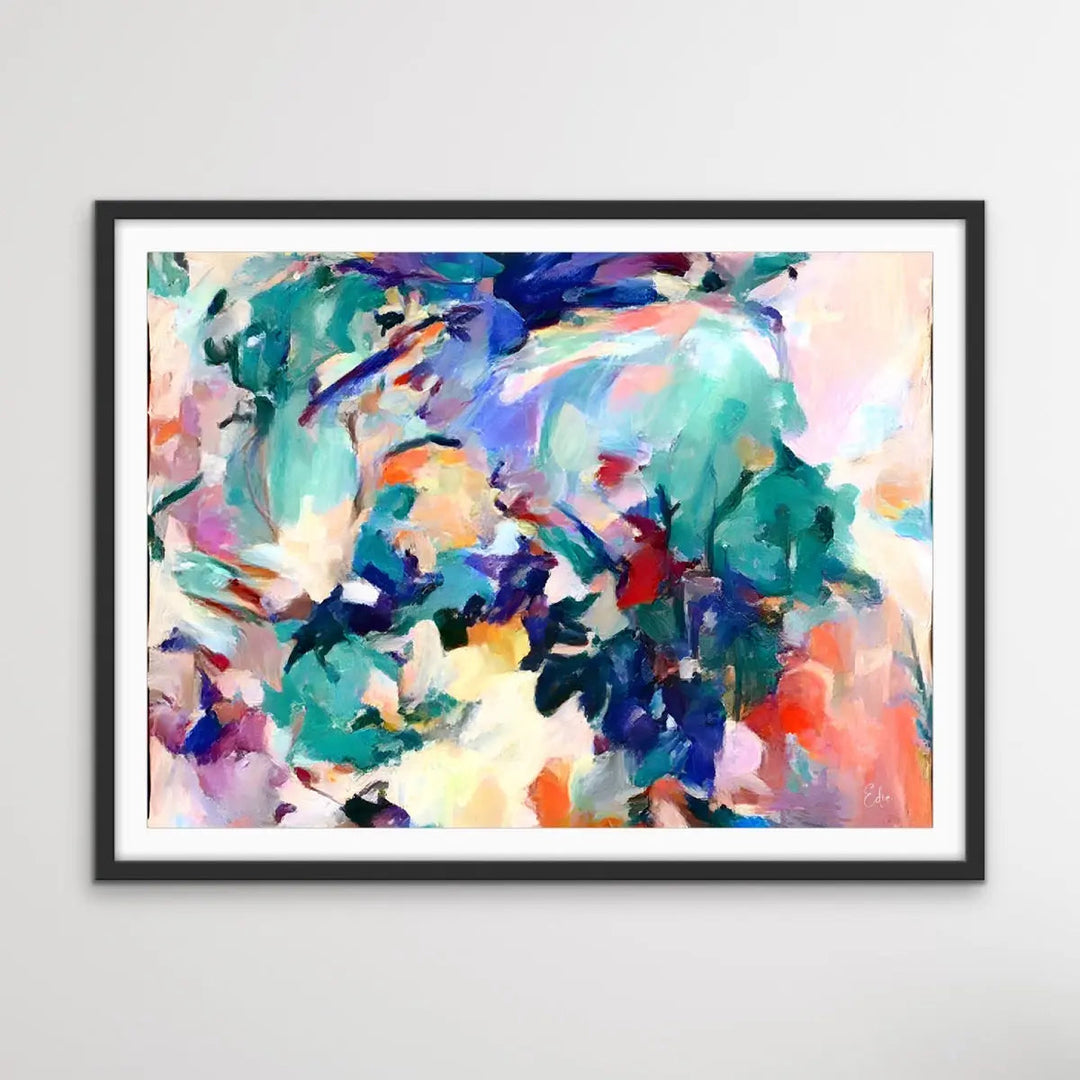 New Years Eve - Colourful Abstract Pink Blue Artwork Canvas Print by Edie Fogarty - I Heart Wall Art