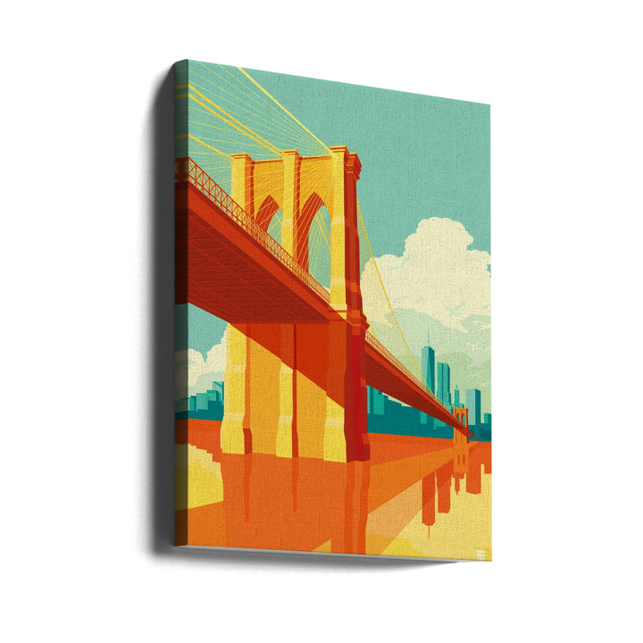 New York Brooklyn Bridge - Stretched Canvas, Poster or Fine Art Print I Heart Wall Art