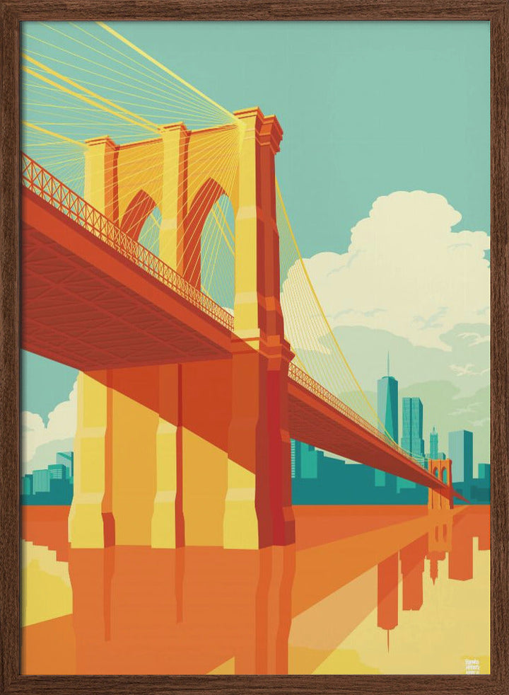 New York Brooklyn Bridge - Stretched Canvas, Poster or Fine Art Print I Heart Wall Art