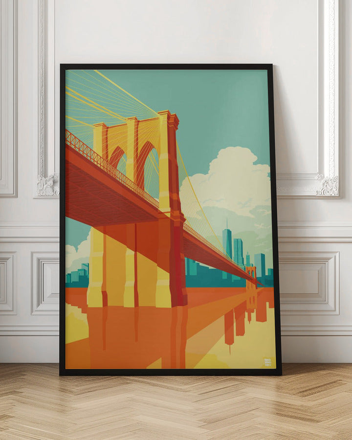New York Brooklyn Bridge - Stretched Canvas, Poster or Fine Art Print I Heart Wall Art