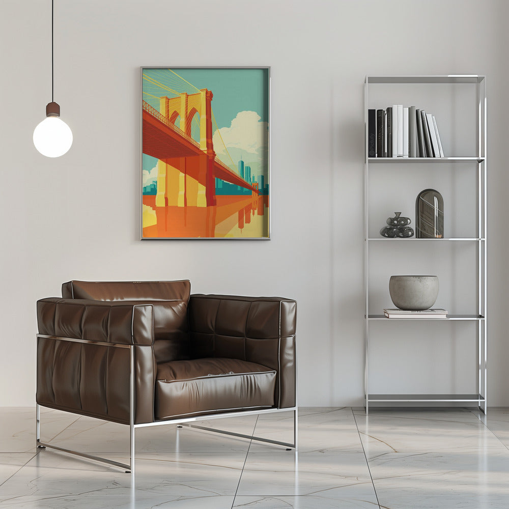New York Brooklyn Bridge - Stretched Canvas, Poster or Fine Art Print I Heart Wall Art