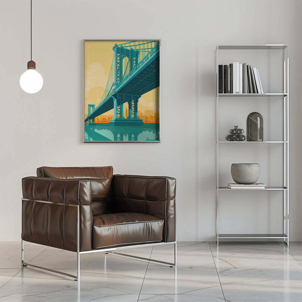 New York Manhattan Bridge - Stretched Canvas, Poster or Fine Art Print I Heart Wall Art
