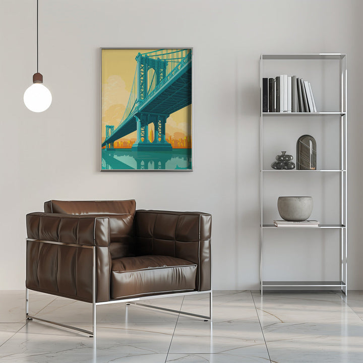 New York Manhattan Bridge - Stretched Canvas, Poster or Fine Art Print I Heart Wall Art