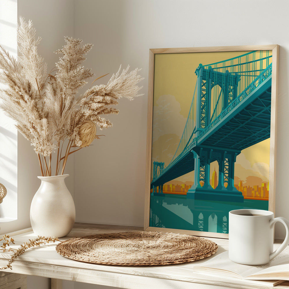 New York Manhattan Bridge - Stretched Canvas, Poster or Fine Art Print I Heart Wall Art