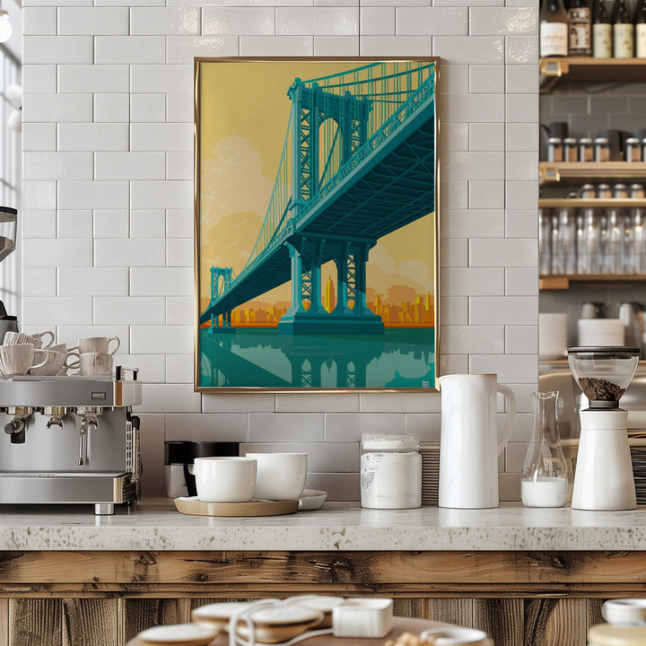 New York Manhattan Bridge - Stretched Canvas, Poster or Fine Art Print I Heart Wall Art
