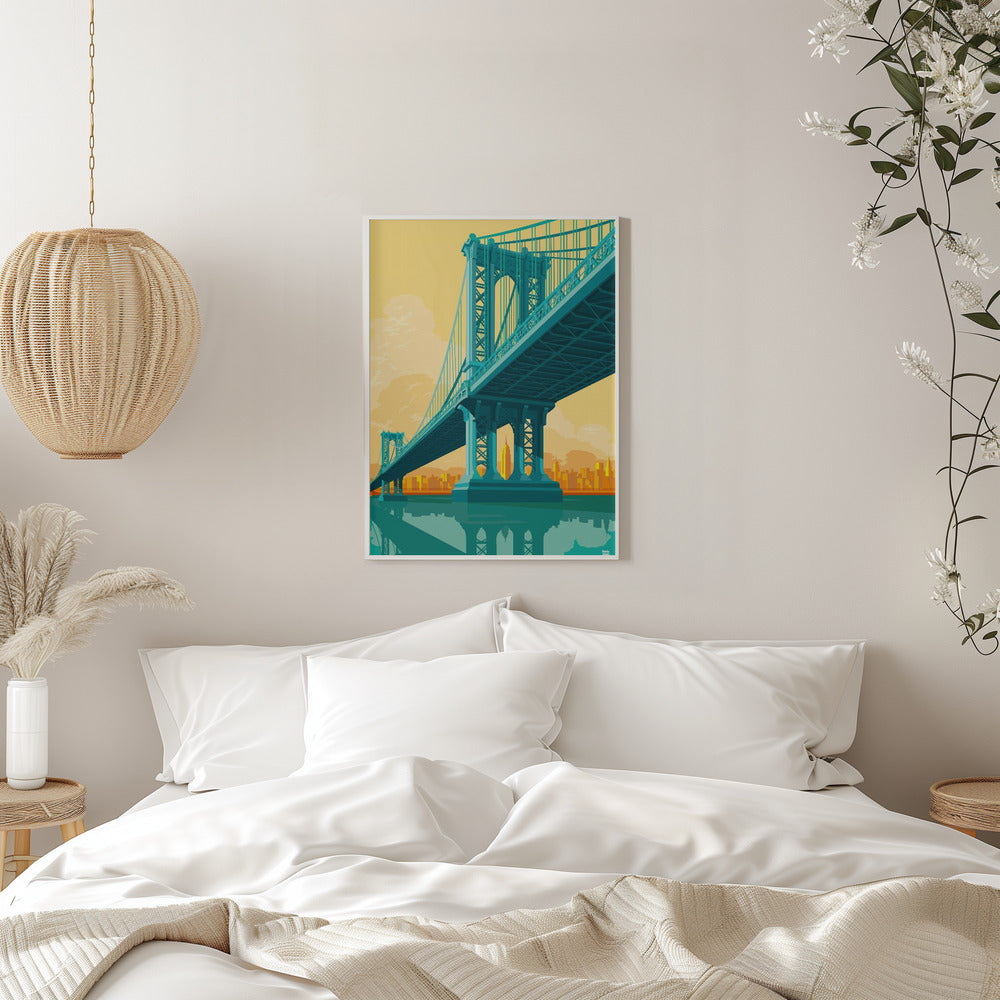 New York Manhattan Bridge - Stretched Canvas, Poster or Fine Art Print I Heart Wall Art