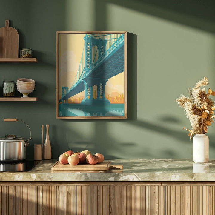New York Manhattan Bridge - Stretched Canvas, Poster or Fine Art Print I Heart Wall Art