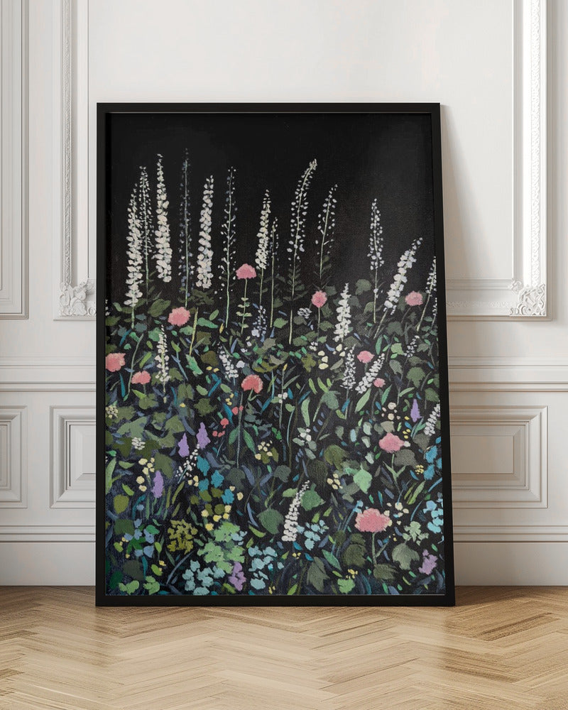 Night Garden - Stretched Canvas, Poster or Fine Art Print I Heart Wall Art