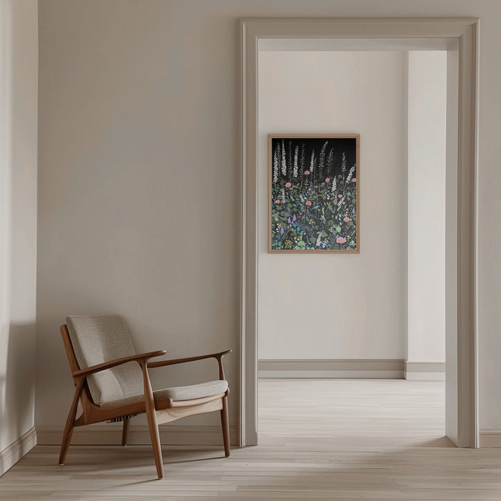 Night Garden - Stretched Canvas, Poster or Fine Art Print I Heart Wall Art