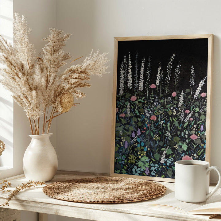 Night Garden - Stretched Canvas, Poster or Fine Art Print I Heart Wall Art
