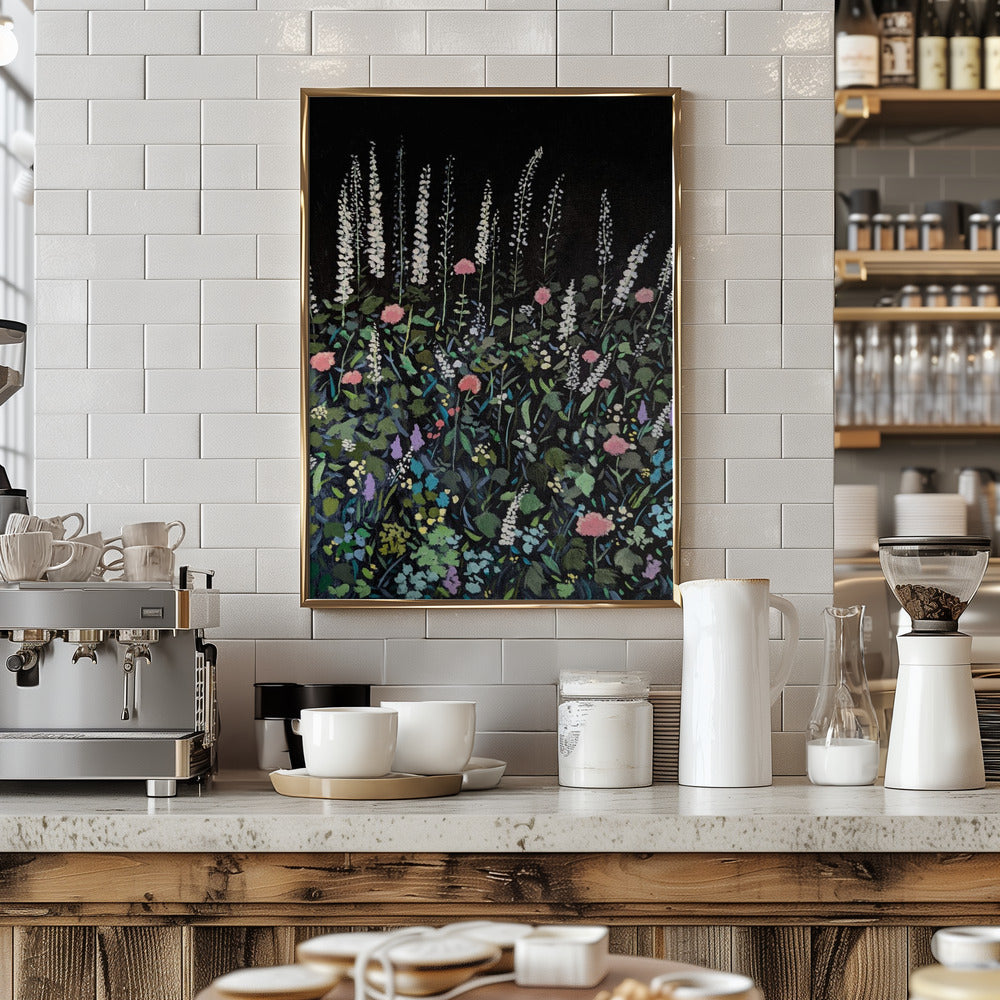 Night Garden - Stretched Canvas, Poster or Fine Art Print I Heart Wall Art