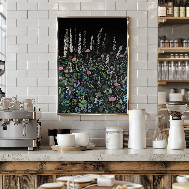Night Garden - Stretched Canvas, Poster or Fine Art Print I Heart Wall Art