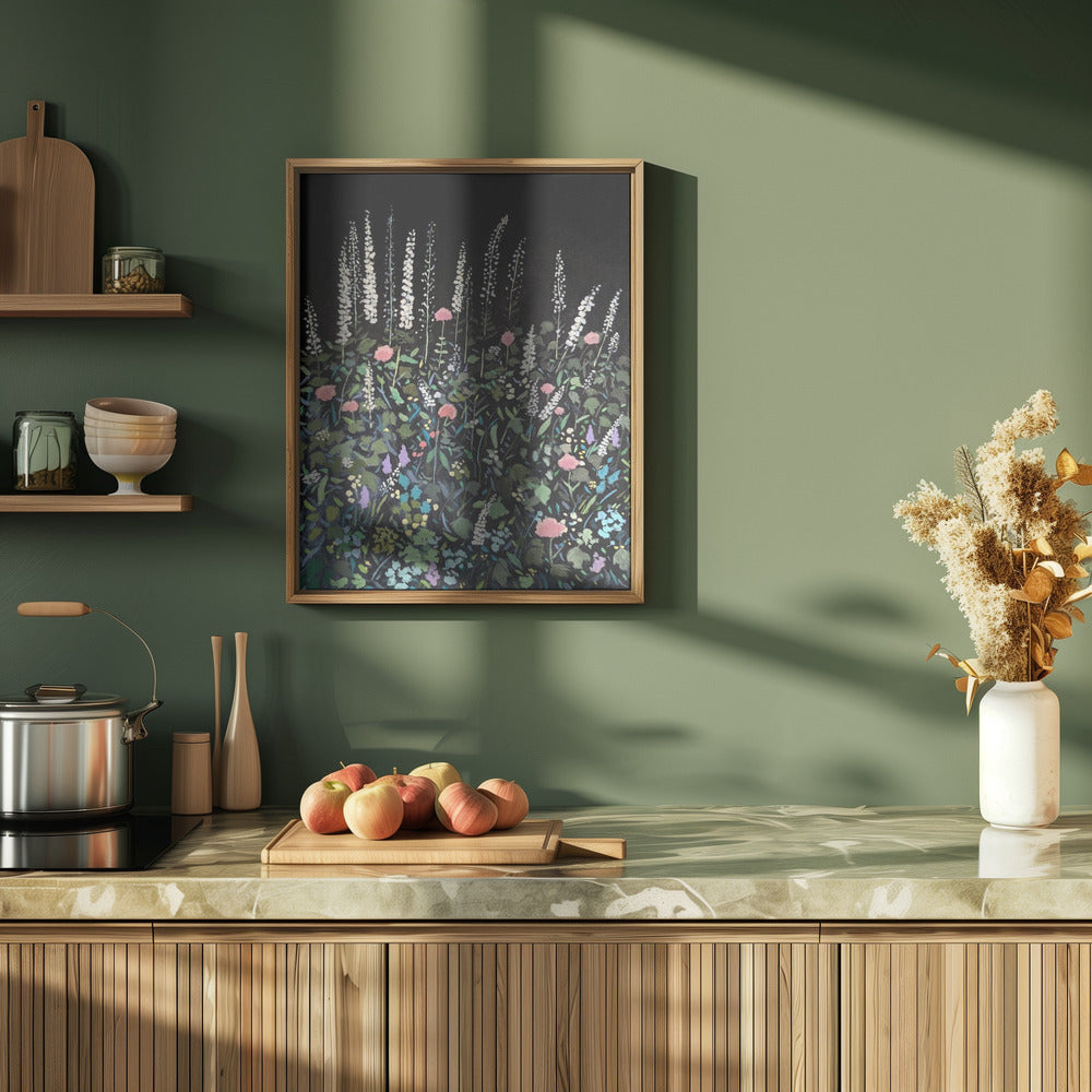 Night Garden - Stretched Canvas, Poster or Fine Art Print I Heart Wall Art