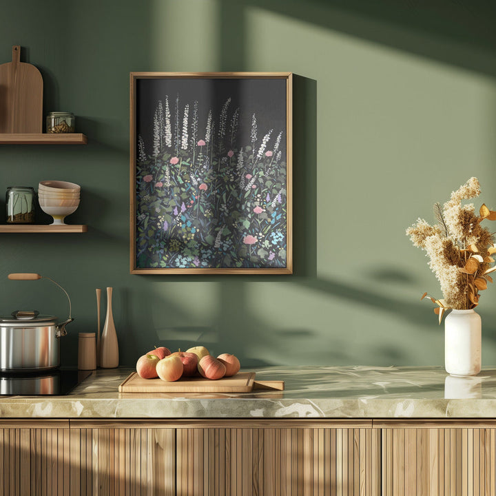 Night Garden - Stretched Canvas, Poster or Fine Art Print I Heart Wall Art
