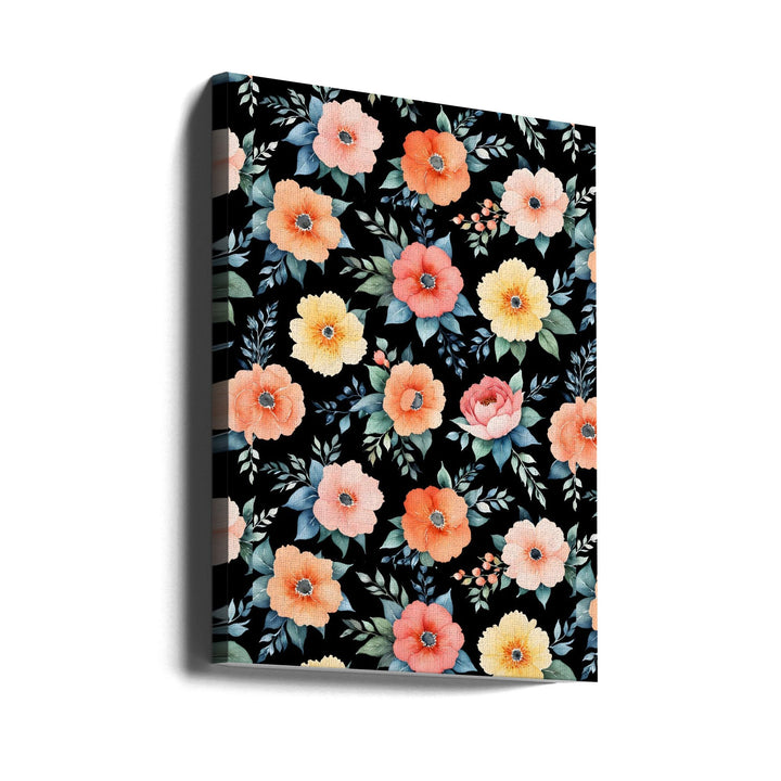 Nocturnal Bloomscape - Stretched Canvas, Poster or Fine Art Print I Heart Wall Art