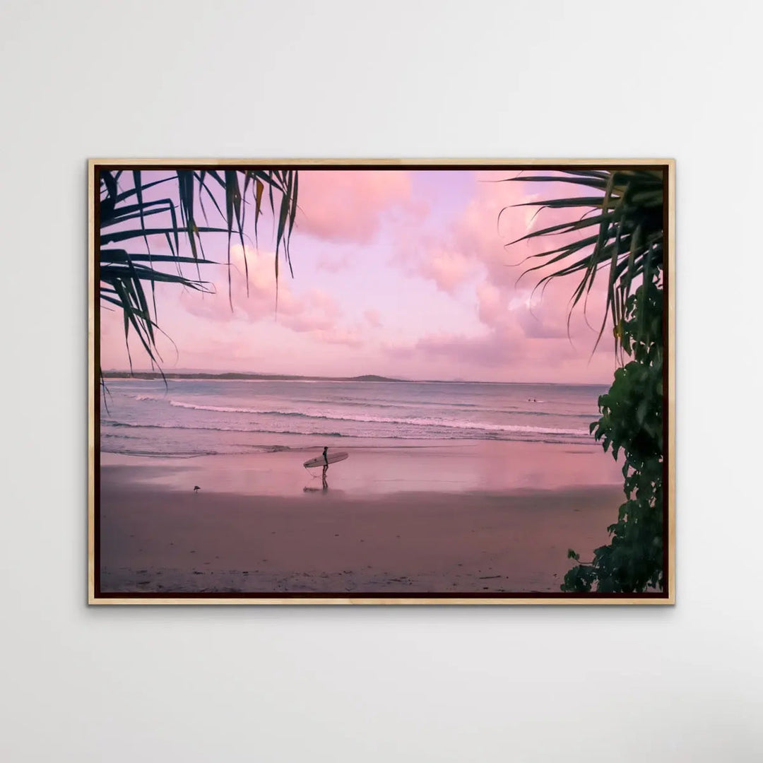 Noosa Dawn - Sunshine Coast Queensland Surfer Noosa Beach Photographic Canvas Art Print - I Heart Wall Art