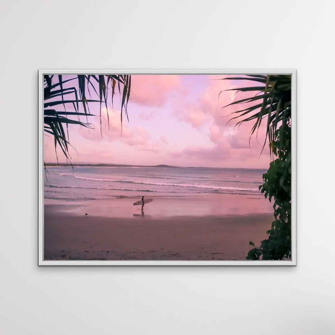 Noosa Dawn - Sunshine Coast Queensland Surfer Noosa Beach Photographic Canvas Art Print - I Heart Wall Art