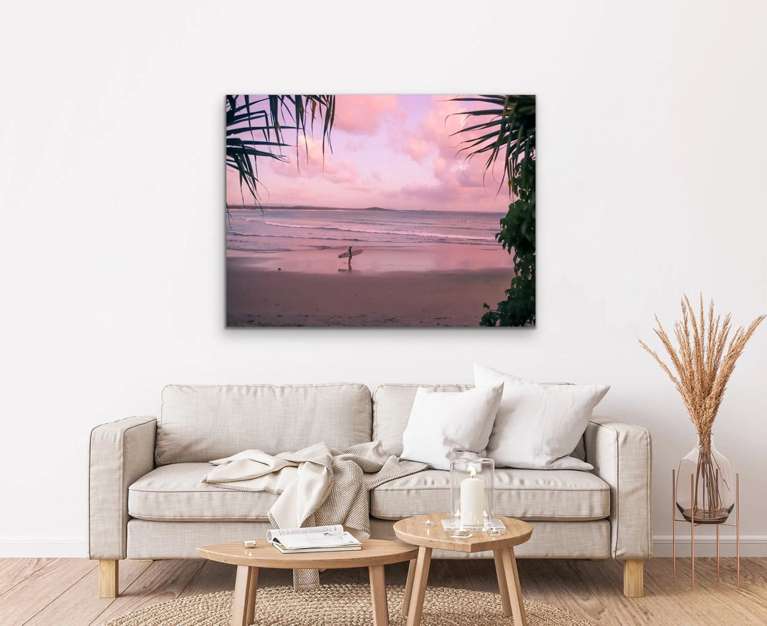 Noosa Dawn - Sunshine Coast Queensland Surfer Noosa Beach Photographic Canvas Art Print - I Heart Wall Art
