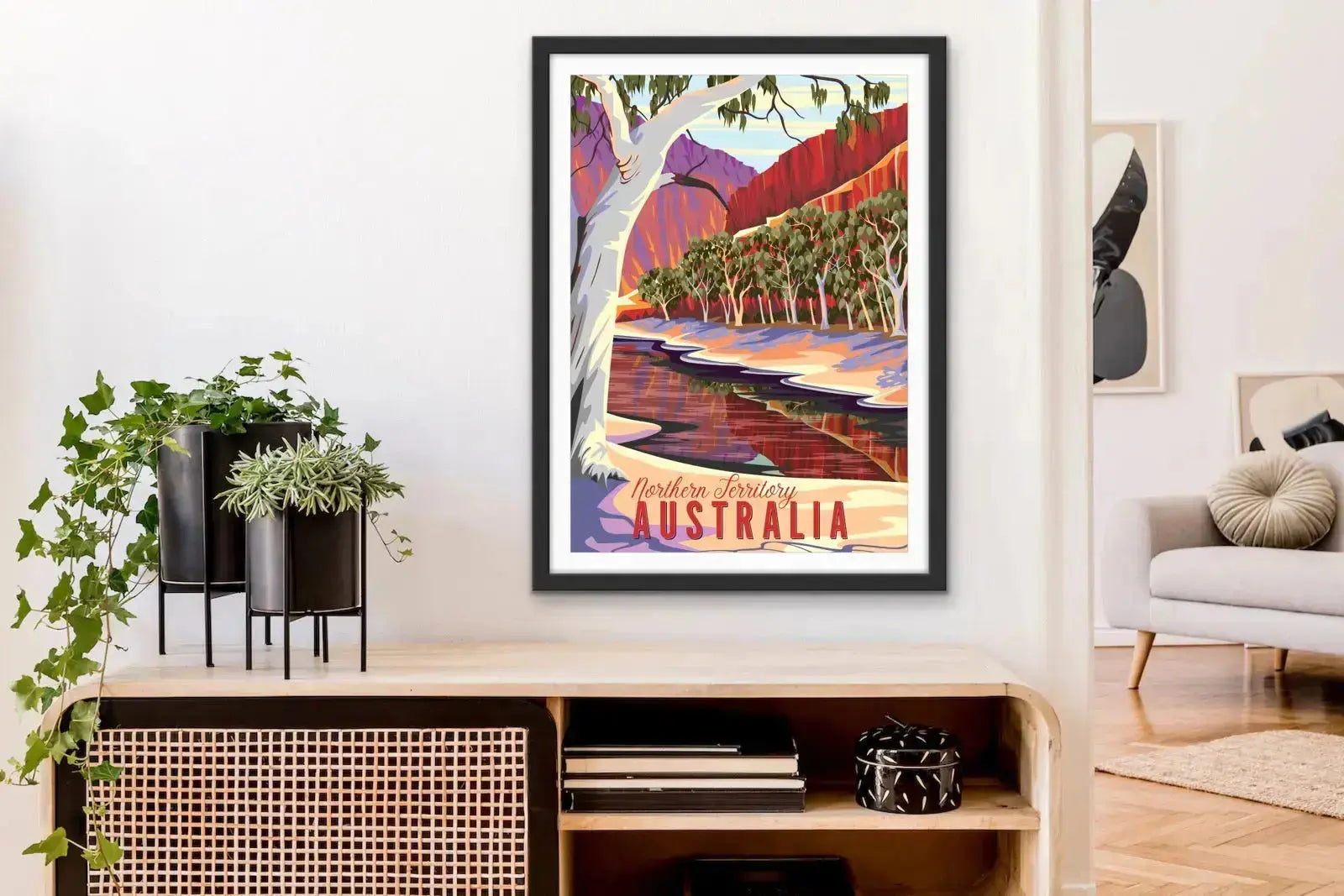 Northern Territory - Vintage-Style Northern Territory Australia Travel Print on Paper Or Canvas I Heart Wall Art Australia 