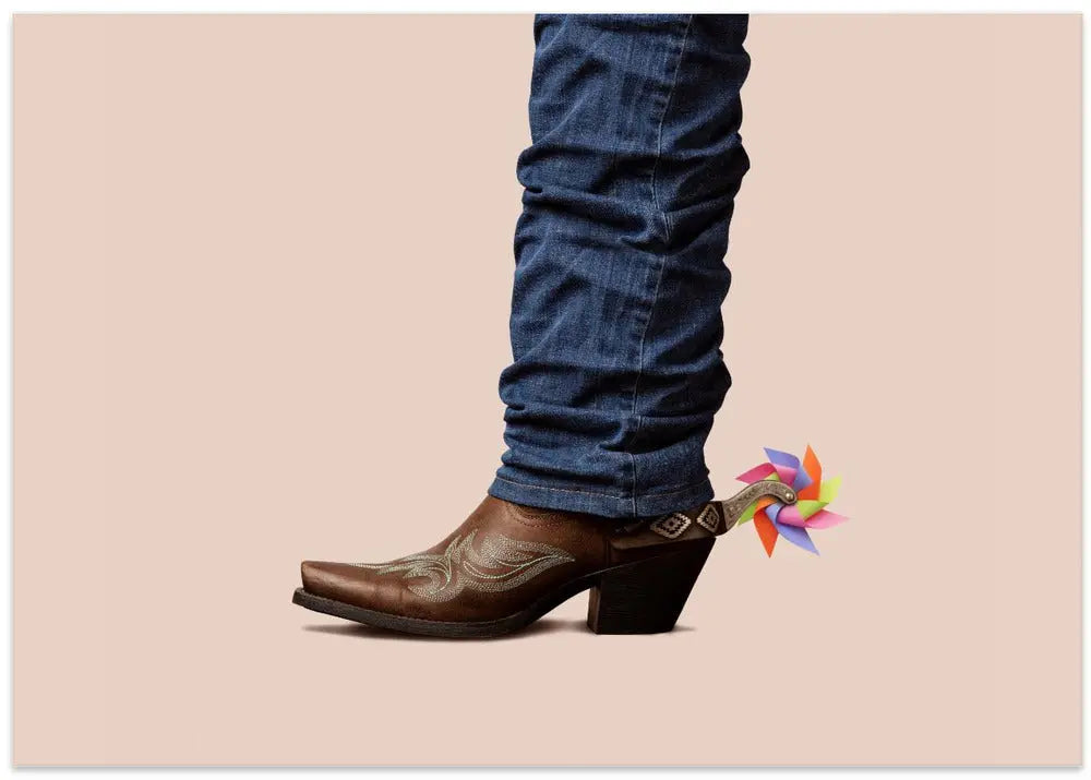 Not Serious Cowboy - Stretched Canvas, Poster or Fine Art Print I Heart Wall Art