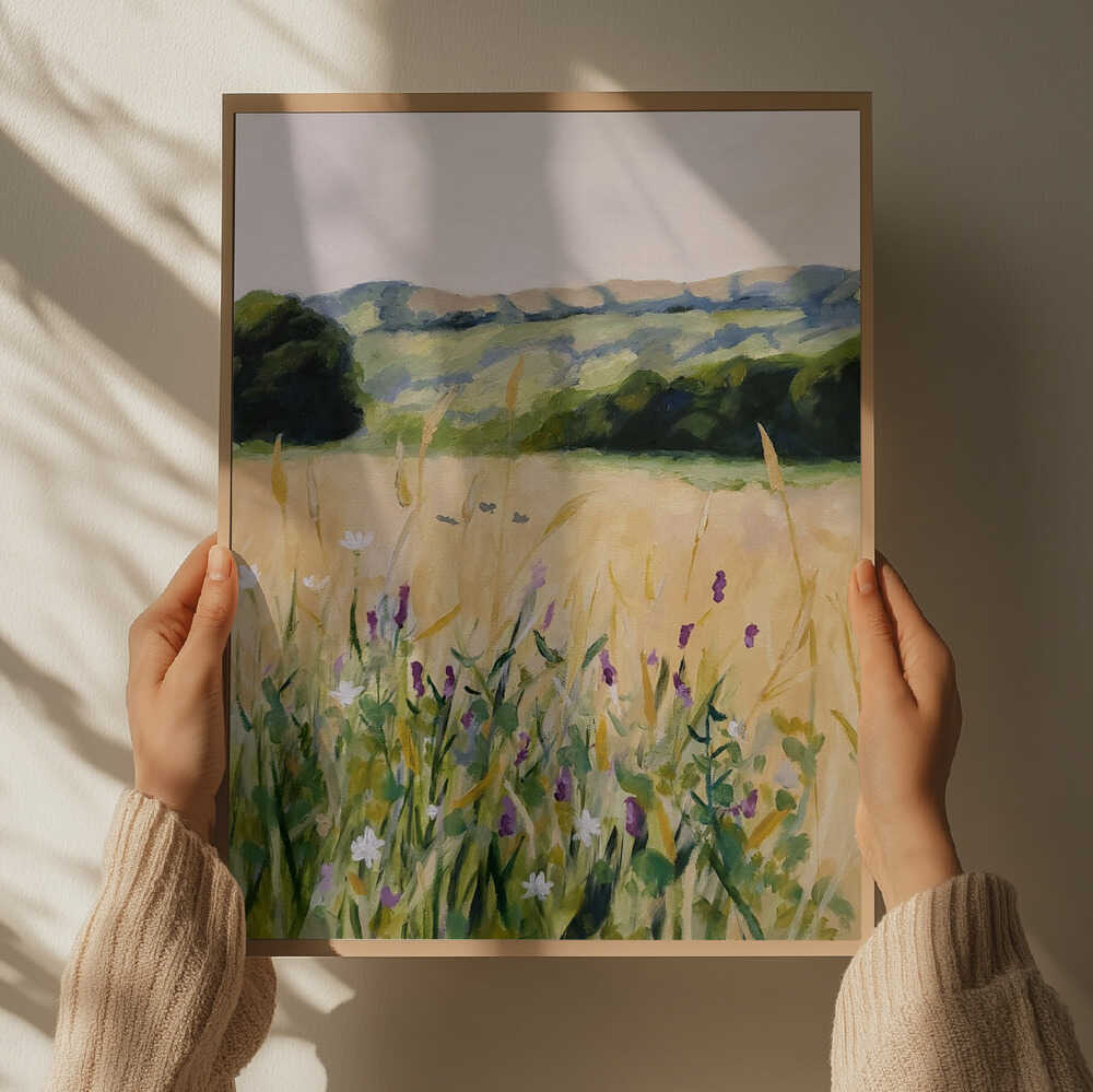 Oaks and Tall Grass - Square Stretched Canvas, Poster or Fine Art Print - I Heart Wall Art - Poster Print, Canvas Print or Framed Art Print