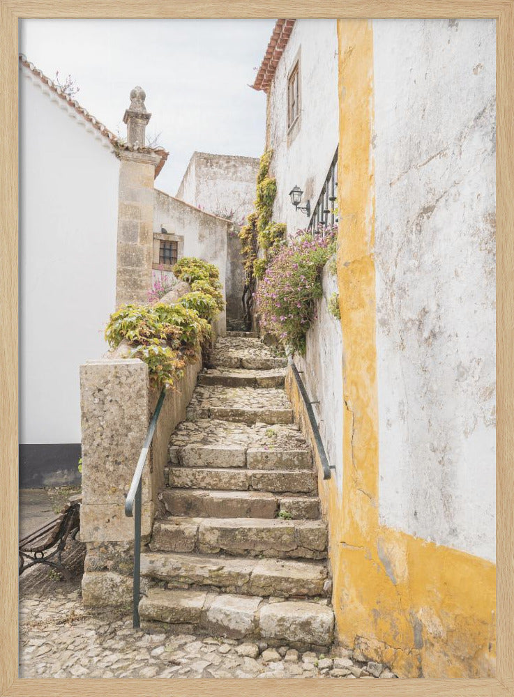 Obidos Stairs - Stretched Canvas, Poster or Fine Art Print I Heart Wall Art