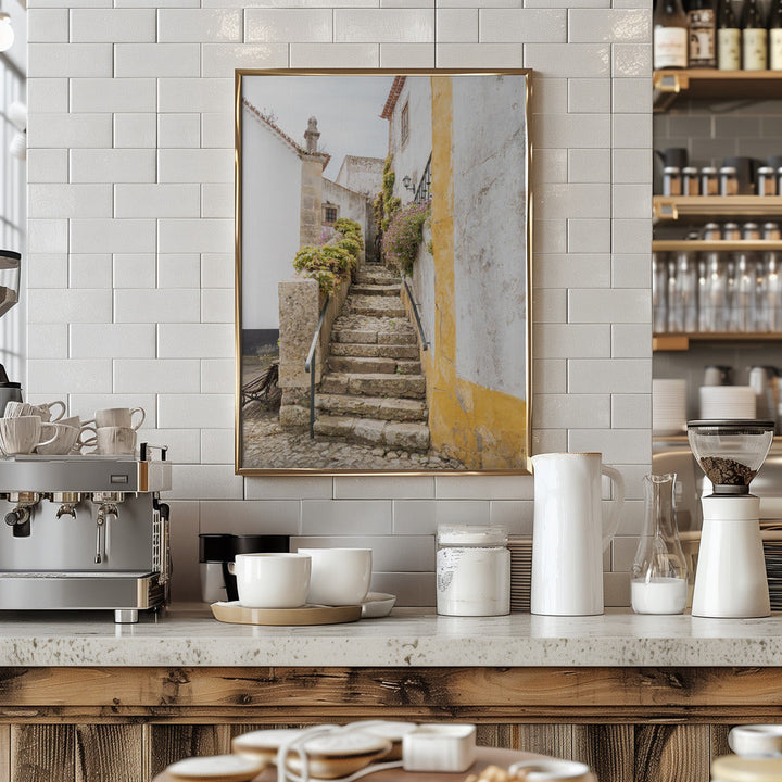 Obidos Stairs - Stretched Canvas, Poster or Fine Art Print I Heart Wall Art