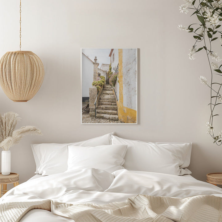 Obidos Stairs - Stretched Canvas, Poster or Fine Art Print I Heart Wall Art