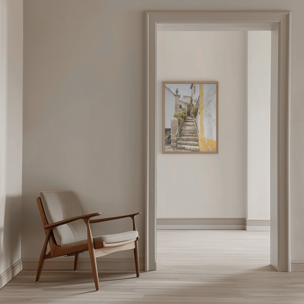 Obidos Stairs - Stretched Canvas, Poster or Fine Art Print I Heart Wall Art