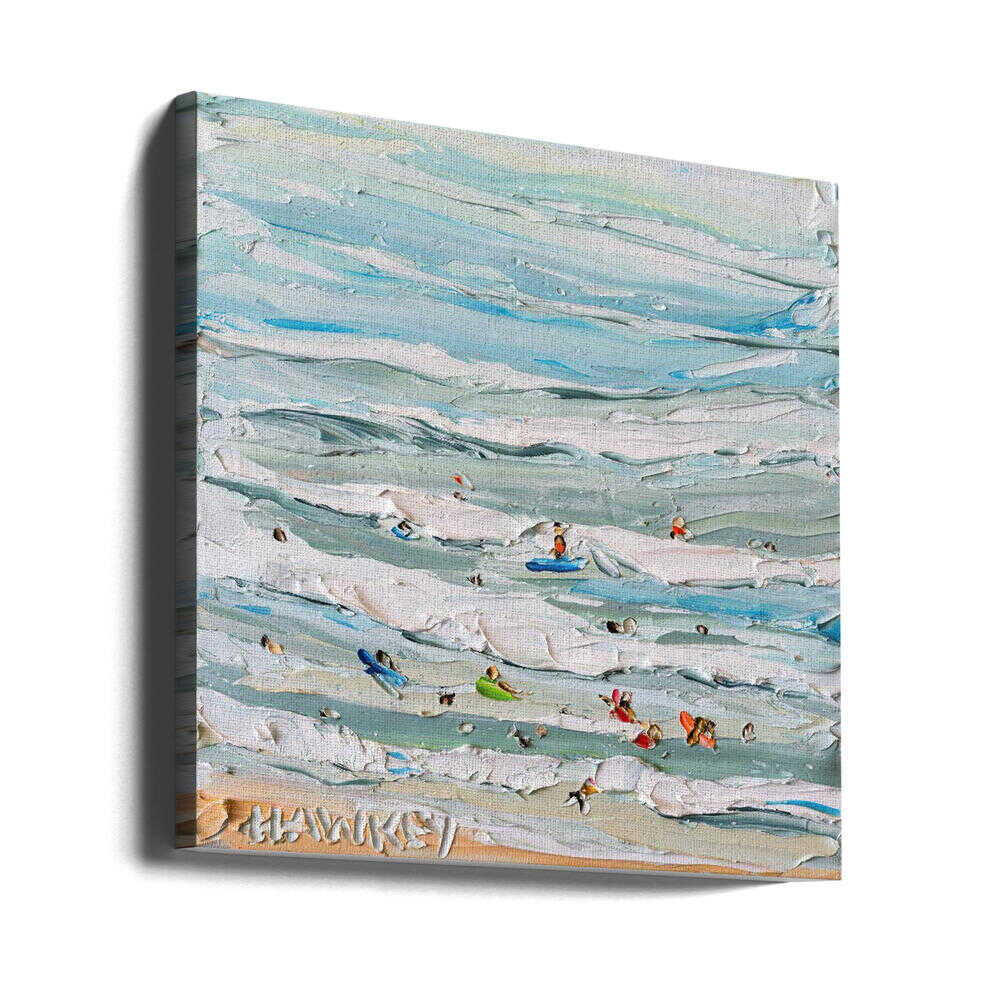 Textured Ocean Swimmers - Square Stretched Canvas, Poster or Fine Art Print by Angela Hawkey - I Heart Wall Art - Poster Print, Canvas Print or Framed Art Print